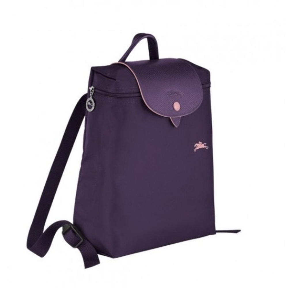 New Longchamp Le Pliage Club Backpack in Bilberry - Picture 7 of 8